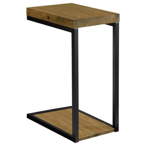Beck Engineered Wood C-Shape Sofa Side Table Antique Nutmeg - Image 2