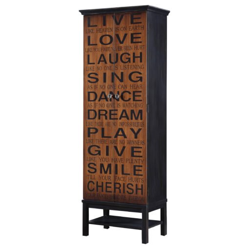 Lovegood 2-door Wood Tall Storage Cabinet Black and Brown - Image 2