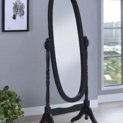 Foyet Wood Adjustable Full Length Cheval Mirror Black