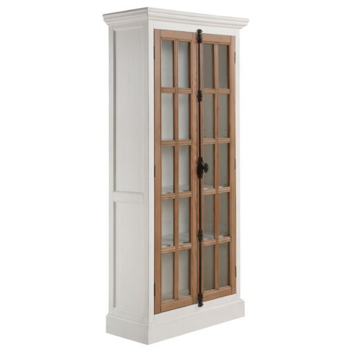 Tammi 2-door Wood Tall Cabinet Distressed White and Brown - Image 2
