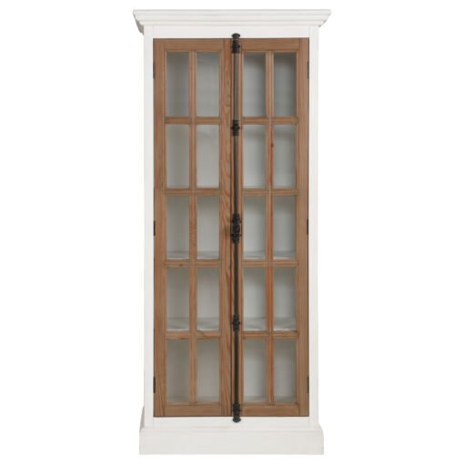 Tammi 2-door Wood Tall Cabinet Distressed White and Brown - Image 3