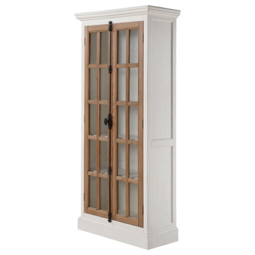 Tammi 2-door Wood Tall Cabinet Distressed White and Brown - Image 4