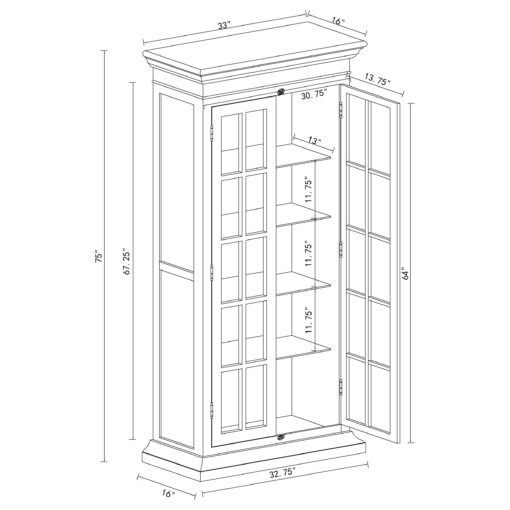 Tammi 2-door Wood Tall Cabinet Distressed White and Brown - Image 9