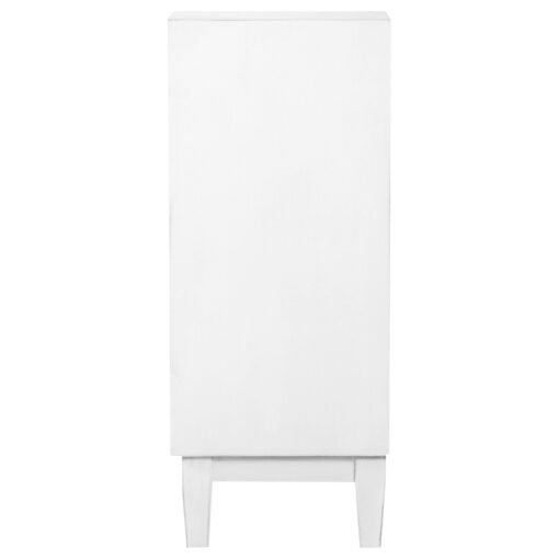 Gambon 2-door Wood Honeycomb Pattern Accent Cabinet White - Image 4