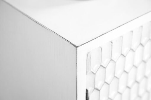 Gambon 2-door Wood Honeycomb Pattern Accent Cabinet White - Image 9