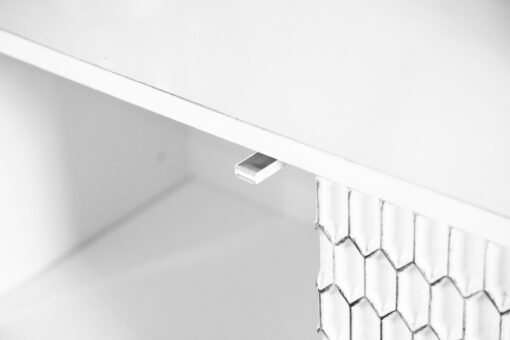 Gambon 2-door Wood Honeycomb Pattern Accent Cabinet White - Image 12