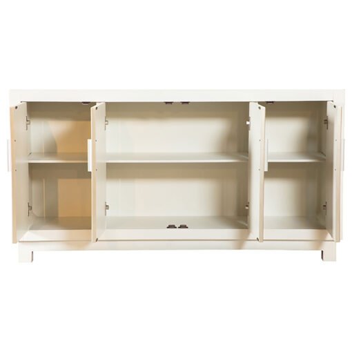 Voula 4-door Wood Accent Storage Cabinet White and Gold - Image 3
