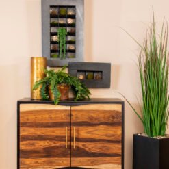 Zara 2-door 40-inch Wood Accent Storage Cabinet Black Walnut