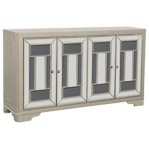 Toula 4-door Accent Cabinet Smoke and Champagne - Image 2