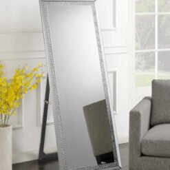 Giddish 24 x 64 Inch Full Length Standing Mirror Silver