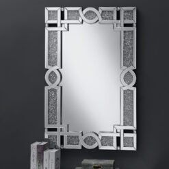 Jackie 32 x 47 Inch Acrylic Crystal Frame Wall Mirror Silver