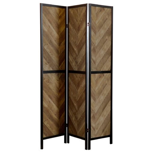 Marlene 3-Panel Room Divider Folding Screen Rustic Tobacco - Image 2