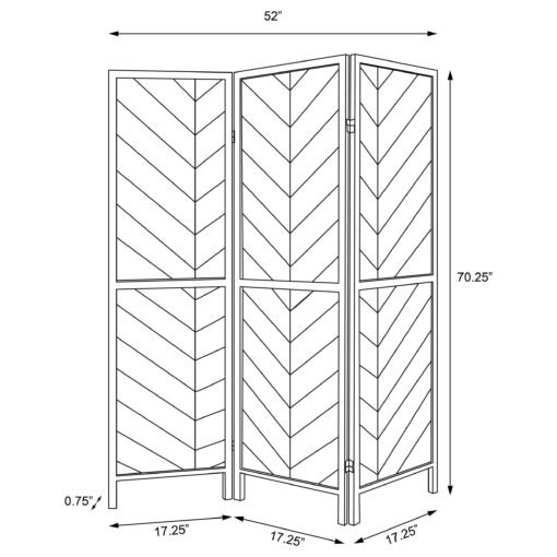 Marlene 3-Panel Room Divider Folding Screen Rustic Tobacco - Image 6