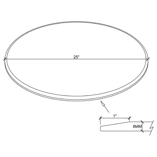 25-inch 8mm Round Clear Tempered Glass Top - Image 4